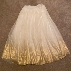 Girls Tulle Skirt with Gold Accents